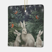 ホリデースノーバンニパーソナライズされたーズ セラミックオーナメント (左)