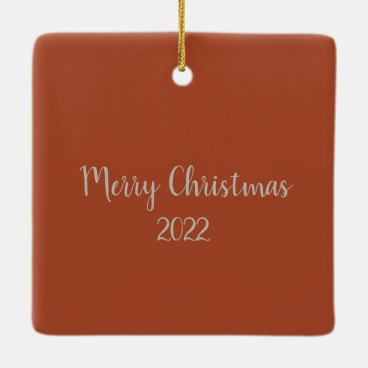 ホリデースノーバンニパーソナライズされたーズ セラミックオーナメント (裏面)