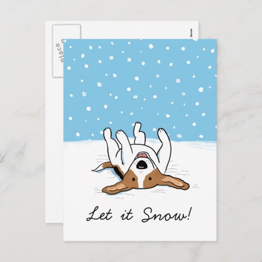 ホリデースノービーグル |かわいいクリスマスクリスマス犬 シーズンポストカード (正面/裏面)