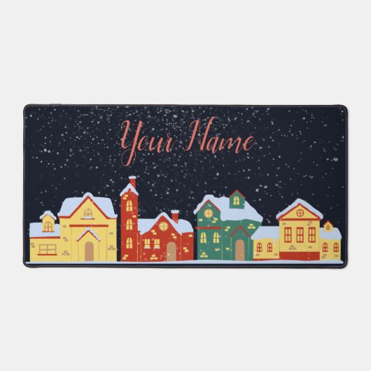 ホリデースノーフォールホワイトアウトウィンタービレッジ デスクマット (正面)