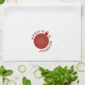 ホリデースノーフレークあなたの名前を追加文字 キッチンタオル (折り畳み)