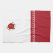 ホリデースノーフレークあなたの名前を追加文字 キッチンタオル (横)