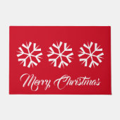 ホリデースノーフレークの書式 ドアマット (正面)