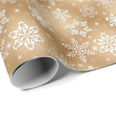 ホリデースノーフレークオン金ゴールド ラッピングペーパー (ロールコーナー)