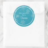 ホリデースノーフレークギフトステッカー ラウンドシール (バッグ)