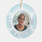 ホリデースノーフレーククリスマス顔オーナメント セラミックオーナメント (左)