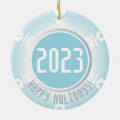 ホリデースノーフレーククリスマス顔オーナメント セラミックオーナメント (裏面)