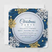 ホリデースノーフレークシック企業のクリスマスパーティー 招待状 (正面)