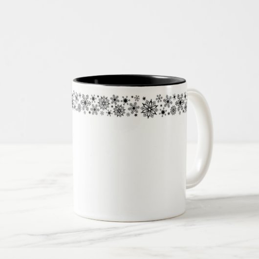 ホリデースノーフレークスコーヒーマグ ツートーンマグカップ (正面右)