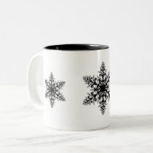 ホリデースノーフレークスコーヒーマグ ツートーンマグカップ (正面左)