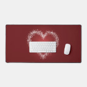 ホリデースノーフレークスターズハートデザインクリスマス デスクマット (キーボード&マウス)