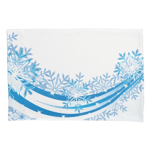 ホリデースノーフレークスピローケース 枕カバー (正面)