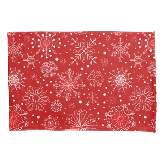 ホリデースノーフレークスピローケース 枕カバー (正面)