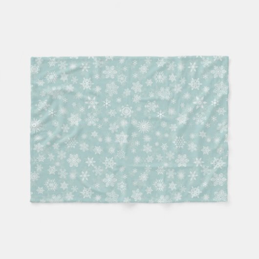 ホリデースノーフレークスメリークリスマス フリースブランケット (正面(横))