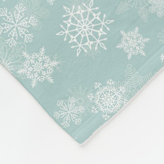 ホリデースノーフレークスメリークリスマス フリースブランケット (角)