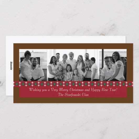 ホリデースノーフレークフォトカード シーズンカード (正面/裏面)