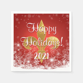 ホリデースノーフレークフルーア スタンダードカクテルナプキン