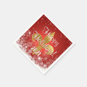 ホリデースノーフレークフルーア スタンダードカクテルナプキン (角)