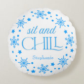 ホリデースノーフレークラウンドピロー ラウンドクッション (正面)