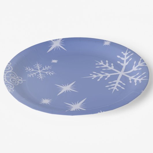 ホリデースノーフレーク ペーパープレート (アングル)