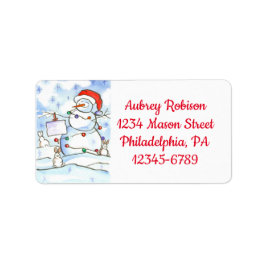 ホリデースノーマン 冬の雪景色 ラベル