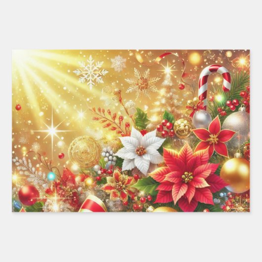 ホリデースパークルエレガントラッピング紙 ラッピングペーパーシート (正面2)