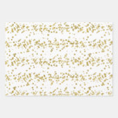 ホリデースパークルエレガント – ブルゴーニュ、金ゴールド、ホワイト ラッピングペーパーシート (正面2)