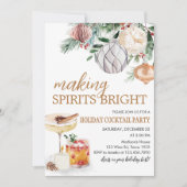 ホリデースピリッツ明るいカクテルクリスマスパーティー 招待状 (正面)