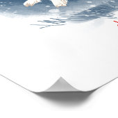 ホリデースピリットおもしろいヤギは雪の子供部屋に乗る ポスター (角)