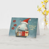 ホリデースピリットヒッポクリスマスカード カード (黄色い花)