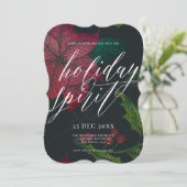 ホリデースピリットポインセティアクリスマスホリデーパーティー 招待状 (スタンド正面)