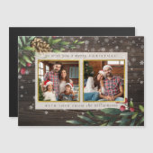 ホリデースプリ素朴グスウッド&金ゴールドクリスマス写真 (正面/裏面)