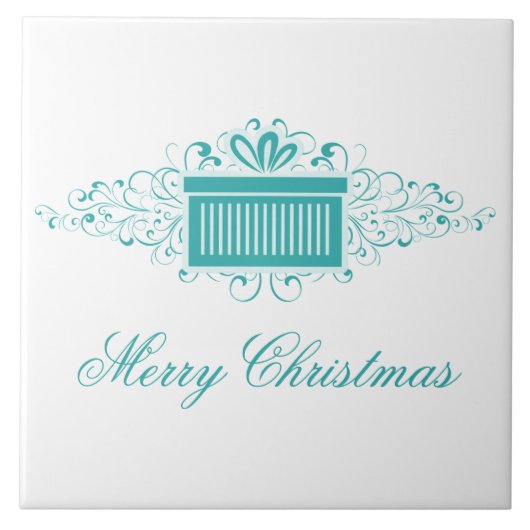 ホリデースワーズプレゼントタイル、アクア タイル (正面)