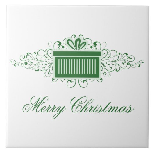 ホリデースワーズプレゼントタイル、緑 タイル (正面)
