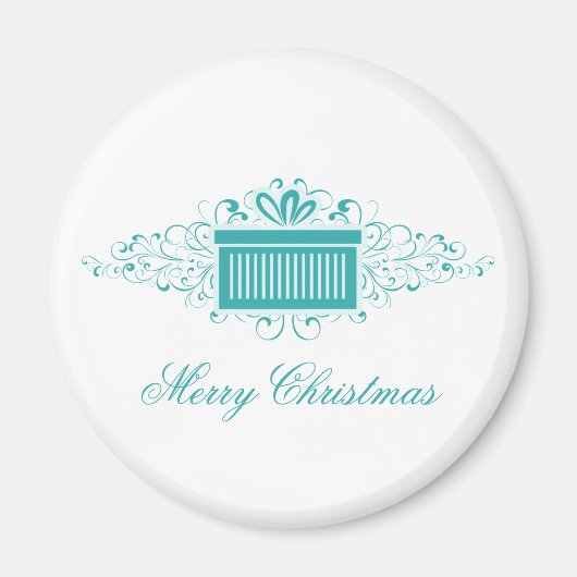 ホリデースワーズプレゼントマグネット、アクア マグネット (正面)