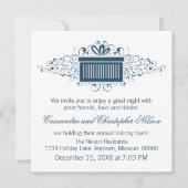 ホリデースワーズ現在のクリスマスパーティー、青 招待状 (正面)