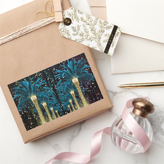 ホリデーズウィンターパーム 長方形シール (ギフト)