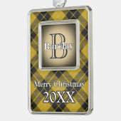 ホリデーズクランすてきバークレイタータンチェック シルバープレートフレームオーナメント (左)