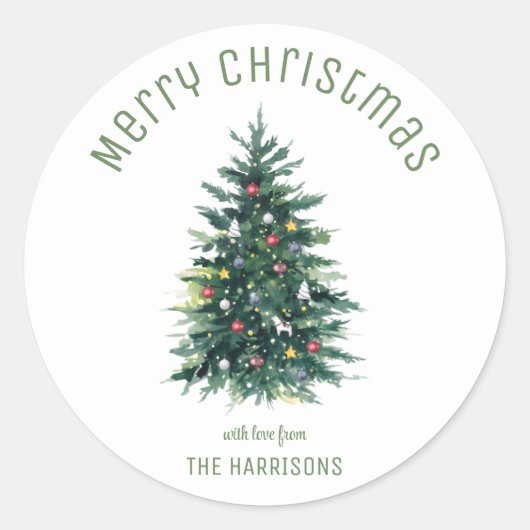 ホリデーズクリスマスツリー ラウンドシール (正面)