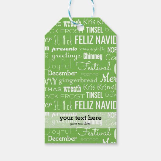 ホリデーズシーズンタイポグラフィ ギフトタグ (正面)