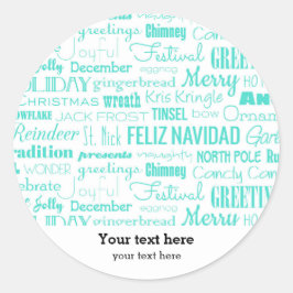 ホリデーズシーズンタイポグラフィ ラウンドシール