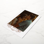 ホリデーズスクリプトシンプルフォトフォイルホリデーカード 箔シーズンカード (回転した状態)