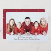 ホリデーズスターズシルバーグリッターパーソナライズされた写真 シーズンカード (正面/裏面)