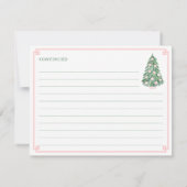 ホリデーズピエレガントックグリーンアドバイスのための花嫁カード 招待状 (裏面)