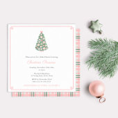 ホリデーズピンクグリーンチノワセリーウェディングシャワー 招待状