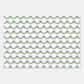 ホリデーズブルーと白のシトラス付きチノワセリー ラッピングペーパーシート (正面2)