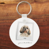 ホリデーズペット誕生日フォトフレパーソナライズされたーム キーホルダー (正面)