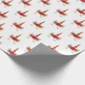 ホリデーズメリークリスマスユニコーンラッシュホワイト金ゴールド ラッピングペーパー (角)