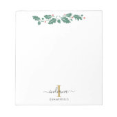 ホリデーズモノグラムスクリプト名植物学 ノートパッド (正面)