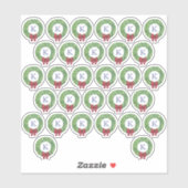 ホリデーズリースレッドボウモノグラム封筒用シール シール (シート)